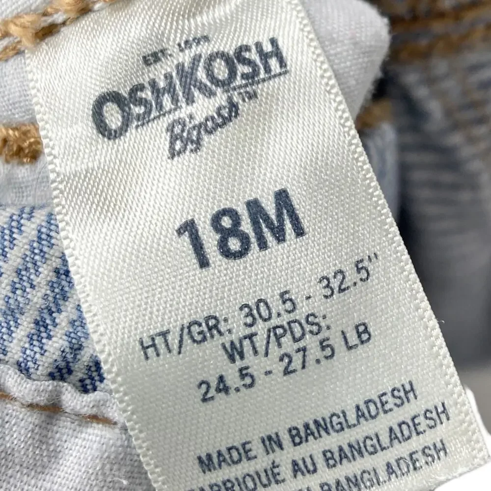 OshKosh Overalls 18M‎ Kid Boy Girl Engineer Stripe Blue